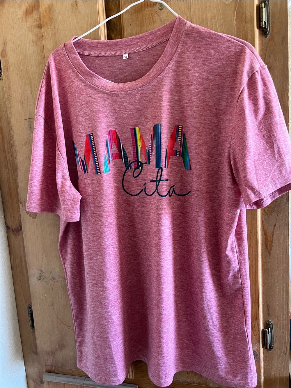 Kids Pink Graphic Tee with Colorful Stripe Lettering